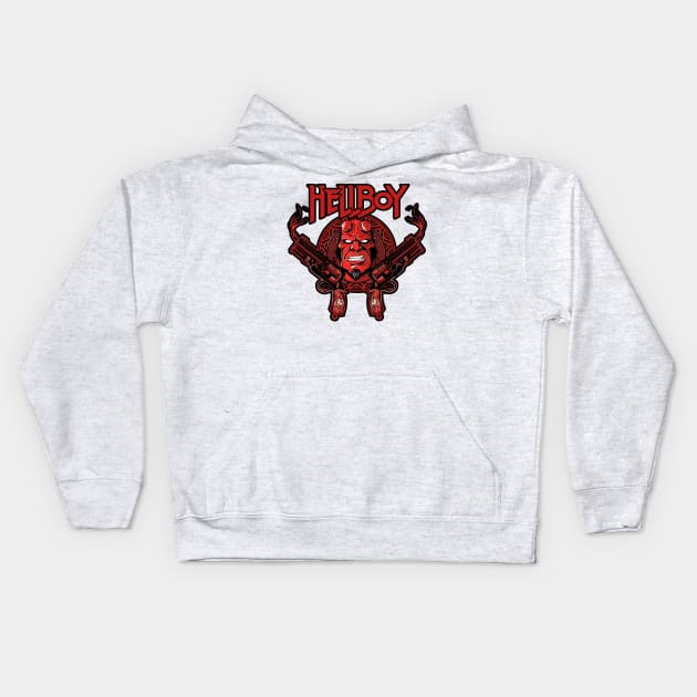 Hellboy Crest (Alt Print) Kids Hoodie by Nerdology